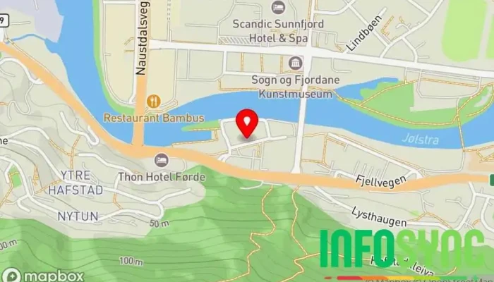 kart over Adcom Fjord-Data AS Regnskapskontor, Regnskapsfirma, Datautstyrsbutikk, IT-konsulent, Økonomisk planlegger i Førde