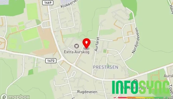 kart over Aktiv Eiendomsmegling Aurskog Eiendomsmegler, Advokat i Aursmoen
