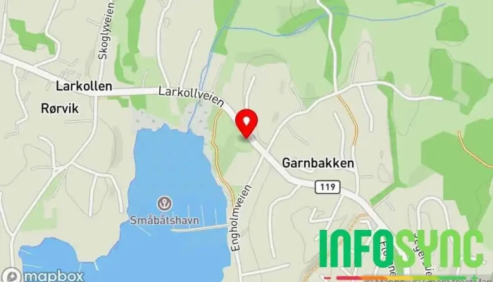 kart over Aktivitetshuset Nasle  i Larkollen