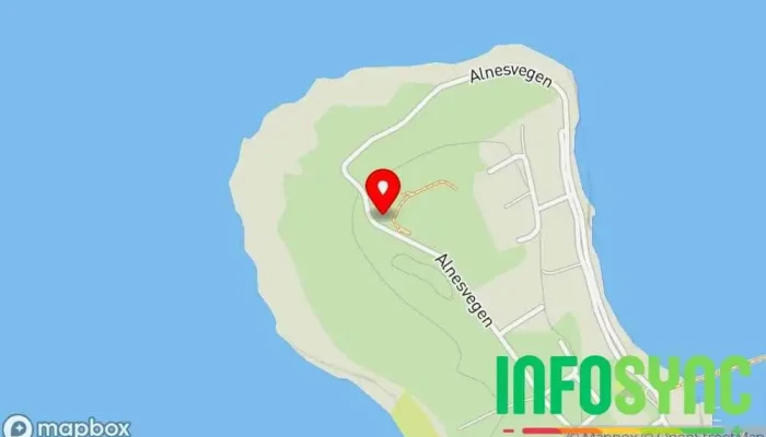 kart over Alnes fyr og opplevelsessenter Turistattraksjon i Godøya