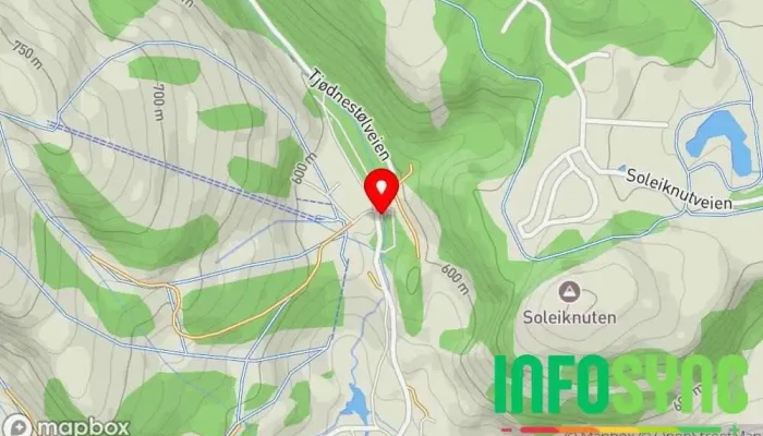 kart over Ålsheia - Sirdal Fjellpark Skisenter i Tjørhom