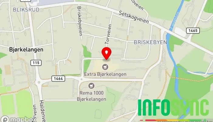 kart over Alti Bjørkelangen Kjøpesenter i Bjørkelangen