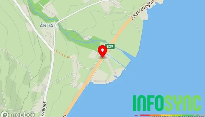 kart over Årdal  i Årdal