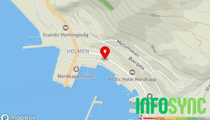 kart over Area Nett AS Energiselskap i Honningsvåg