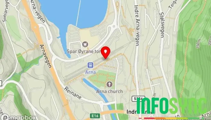 kart over Arna Bussholdeplass i Indre Arna