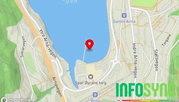 kart over ArnaGuiden, Arna's Info sider  i Indre Arna