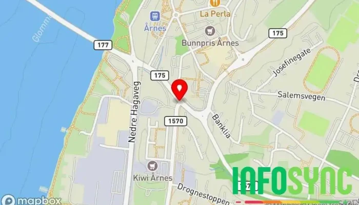 kart over Årnes  i Årnes