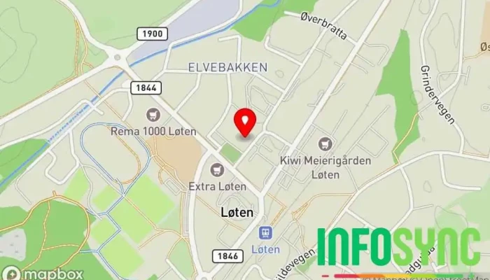 kart over AS Løten elektro Elektriker i Løten