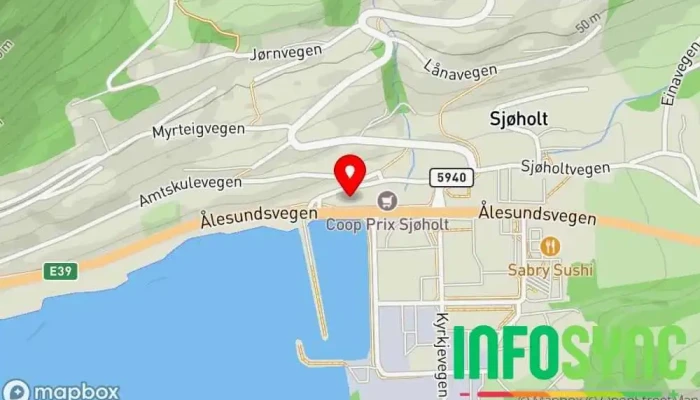 kart over AS Sjøholtgården Leilighetsutleiebyrå i Ørskog