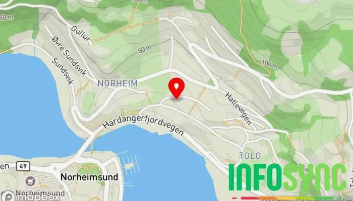 kart over Asbjørn Seim Trafikkskule AS Trafikkskole, Trafikkskole for motorsykkel i Norheimsund