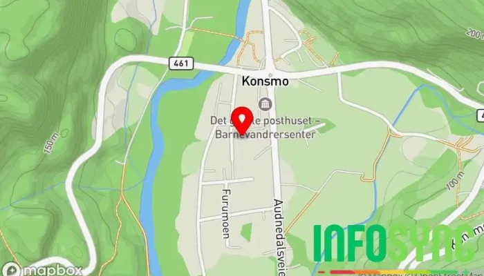 kart over Audnedal kommune  i Konsmo