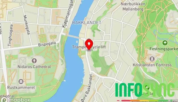 kart over Baklandet Skydsstation Restaurant, Kafé i Trondheim
