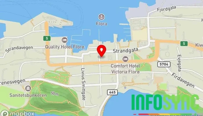 kart over BDO Florø Konsulent, Regnskapskontor, Regnskapsfirma, Revisor, Statsautorisert revisor, Finanskonsulent, Advokatfirma, Advokat, Skatteadvokat, Skattekonsulent i Florø