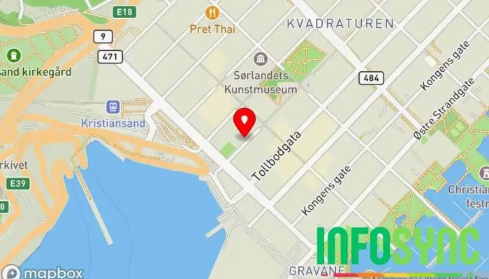 kart over Berg-Hansen Agder, Kristiansand Reisebyrå i Kristiansand S