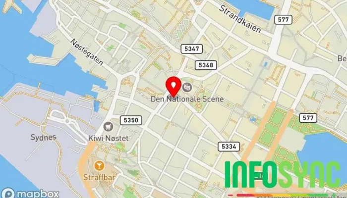 kart over BIT Teatergarasjen(kun kontorer) Teater i Bergen