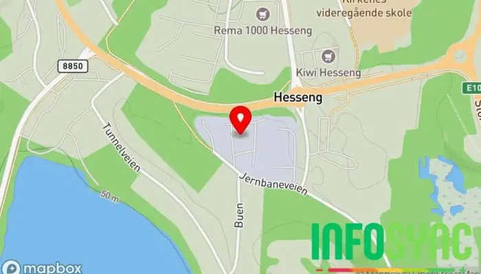 kart over Bjørnevatn Drift As Asfaltentreprenør i Hesseng