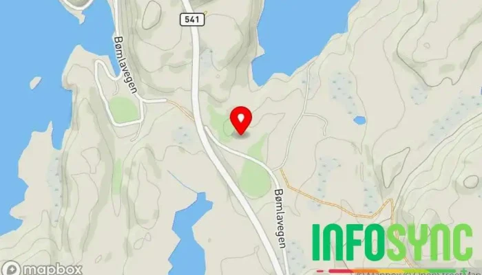 kart over Bømlo Skyttarlag, skytebane Vika Skytebane i Bømlo