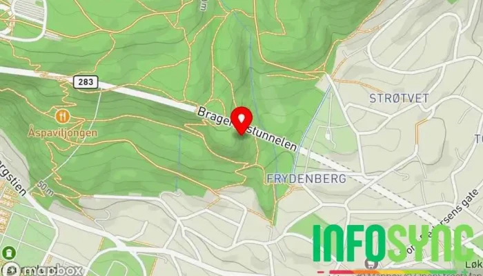 kart over Bragernes utsikt Utsiktspunkt i Drammen