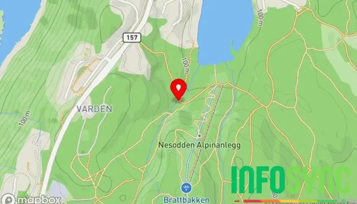 kart over Brattbakken - Nesodden Alpinsenter Skisenter i Nesoddtangen