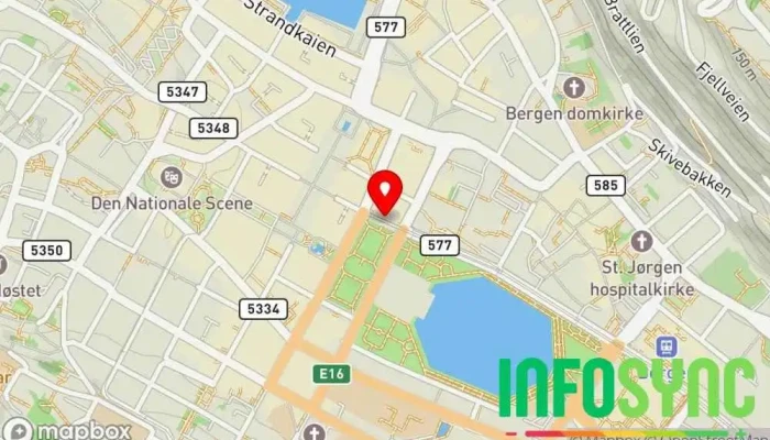 kart over Byparken bybanestopp Transporttjeneste i Bergen