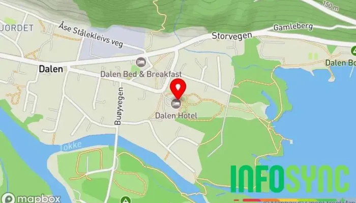 kart over Dalen Hotel Hotell, Restaurant i Dalen
