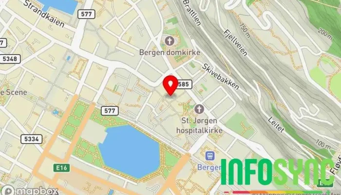 kart over DNT Ung Bergen Hytteutleie i Bergen