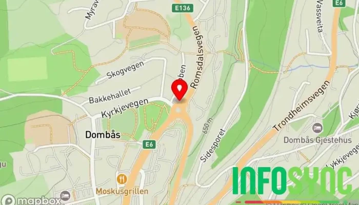 kart over Dombås  i Dombås