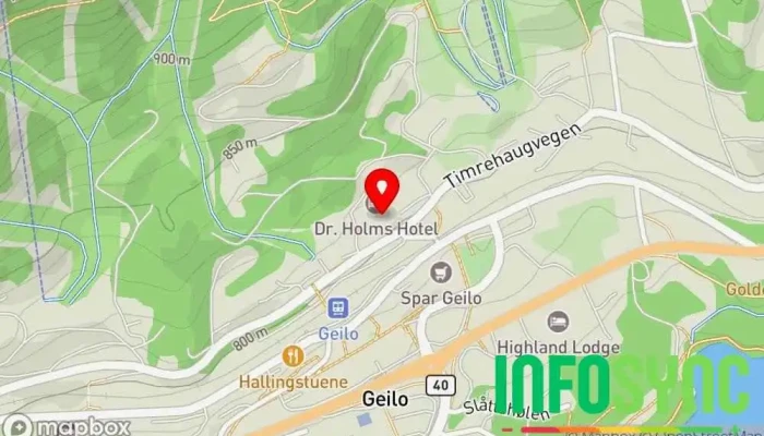 kart over Dr. Holms Hotel AS Hotell i Geilo