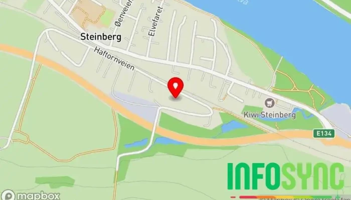 kart over Drammen Eiendomsservivce AS Byggefirma i Steinberg