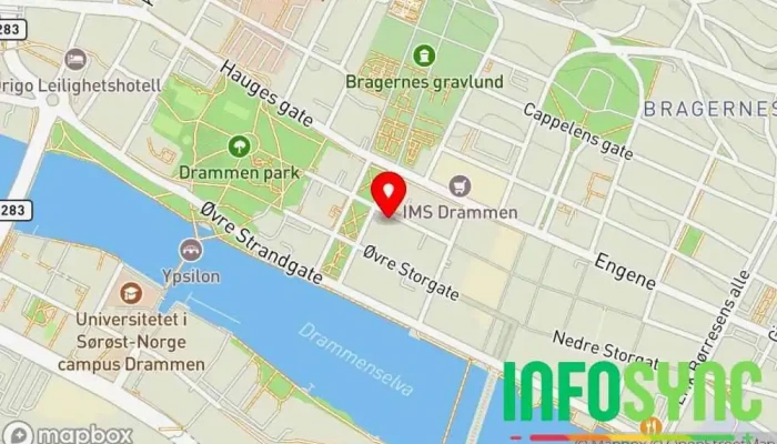 kart over Drammen Scener AS Kulturhus i Drammen