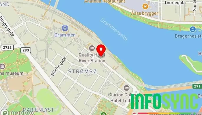 kart over Drammen stasjon kontor AS Kontorbygg i Drammen