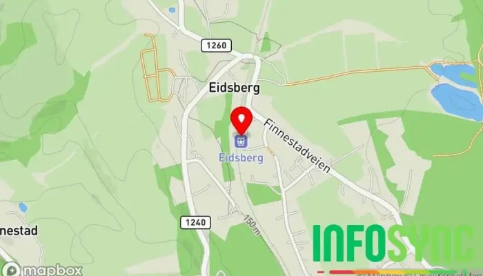 kart over Eidsberg Station Parkeringsplass i Mysen