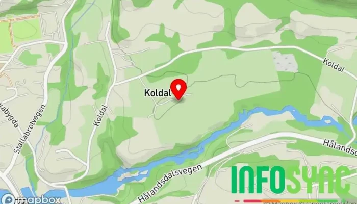 kart over Eikelandsosen Hovedkontor i Koldal