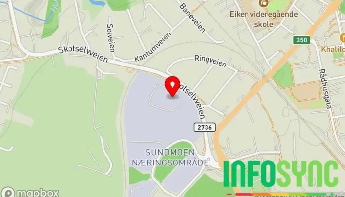 kart over Eiker Energi AS Elektrisitetsverk i Hokksund