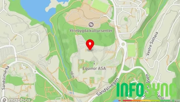 kart over Equinor ASA Olje- og naturgasselskap i Sandsli