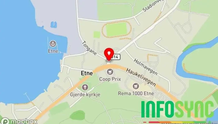 kart over Etne  i Etne