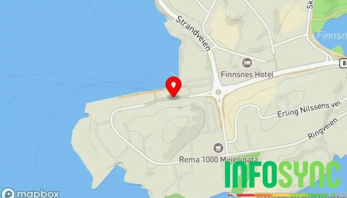 kart over Finnsnes kai Bussholdeplass i Finnsnes