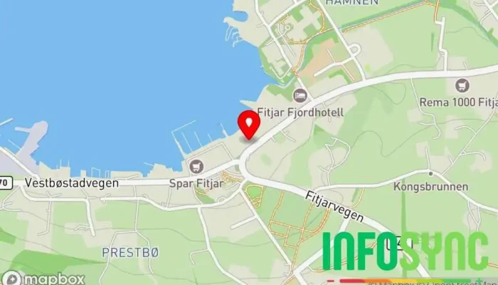 kart over Fitjartun Samfunnshus i Fitjar