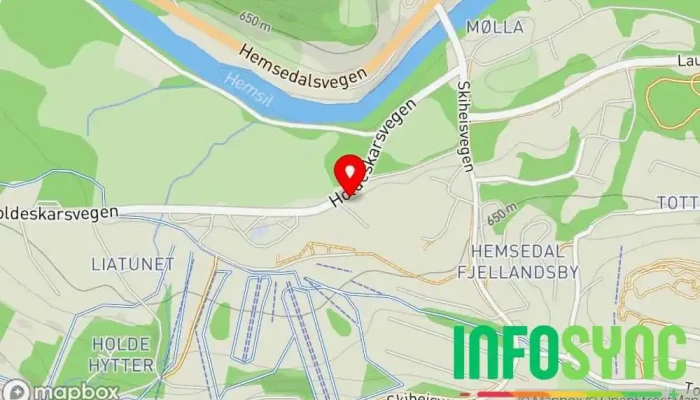 kart over Fjellandsbyen Hemsedal Leilighetskompleks i Hemsedal