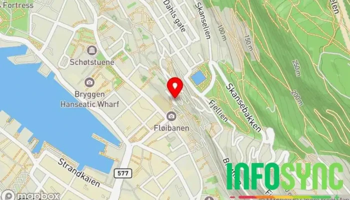 kart over Fjellet Nord  i Bergen