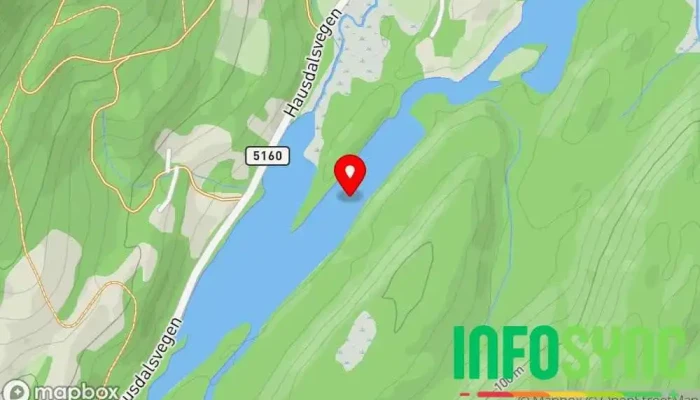kart over Fjelltveitvatnet Innsjø i Kalandseidet