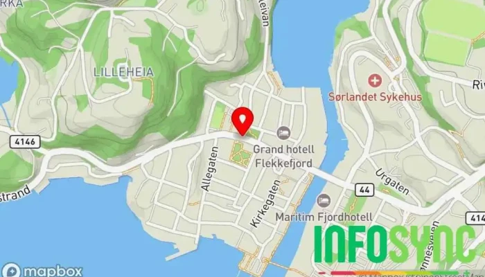 kart over Flekkefjord  i Flekkefjord
