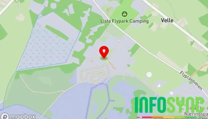 kart over Flipside Skatepark Skatepark, Gokartbane, Paintball-senter, Turistattraksjon i Vanse