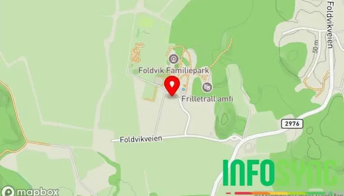 kart over Foldvik Familiepark Fornøyelsespark, Gård, Park, Turistattraksjon, Dyrehage i Stavern