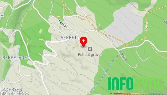 kart over Folldal Turistinformasjon Turistinformasjon i Folldal