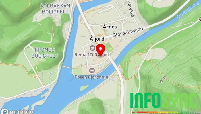 kart over Fosen Aktiv Arrangør av utendørsaktiviteter i Åfjord