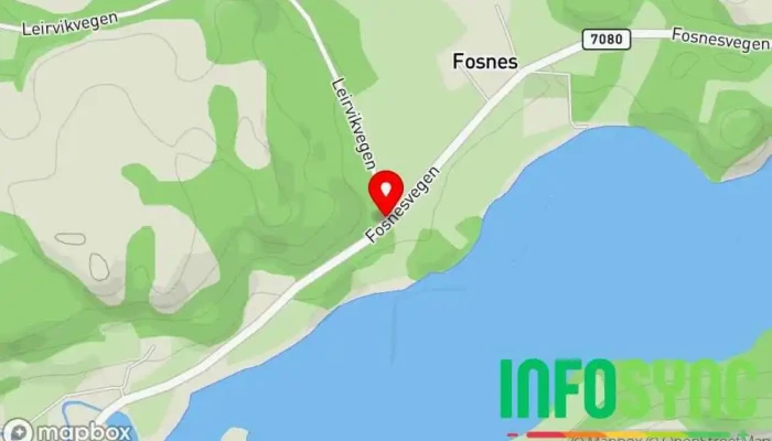 kart over Fosnes Bussholdeplass i Jøa