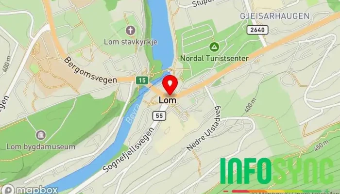 kart over Fossbergom  i Fossbergom