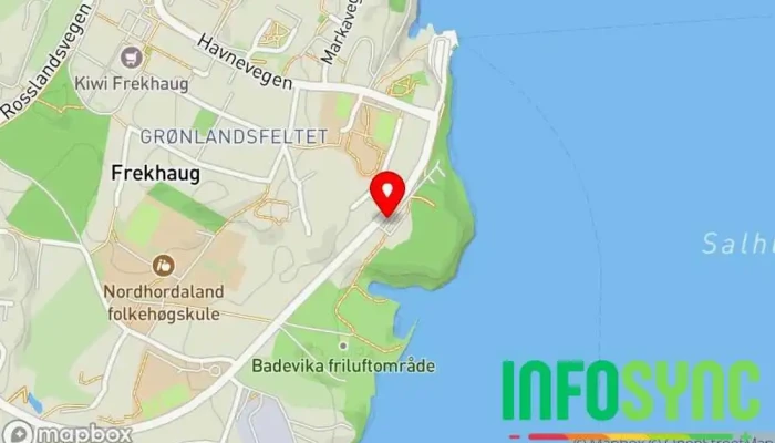 kart over Frekhaug kai Parkeringsplass i Frekhaug