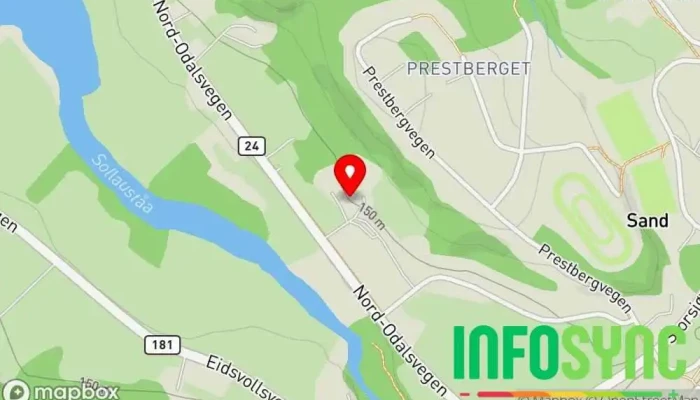 kart over Fridtjof Nordhagen & sønner AS Entreprenør i Sagstua